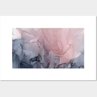 Blush and Gray Flowing Ombre Abstract 1 Posters and Art